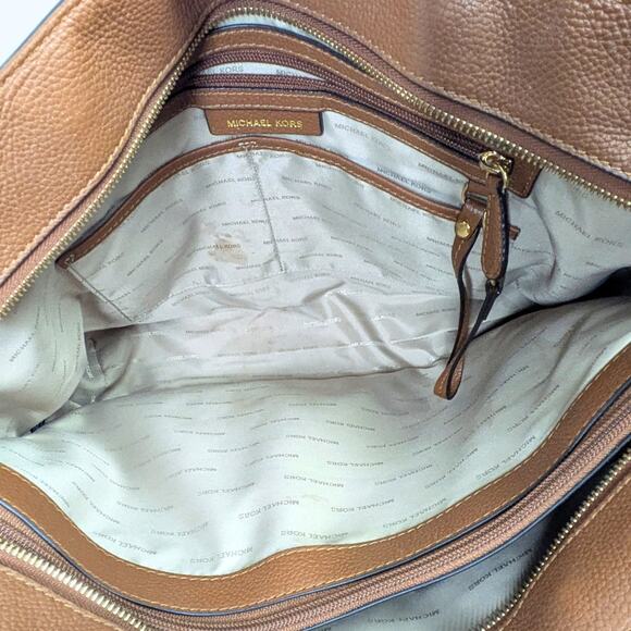 Michael Kors Mercer Light Brown Leather Tote Bag - Picture 7 of 8